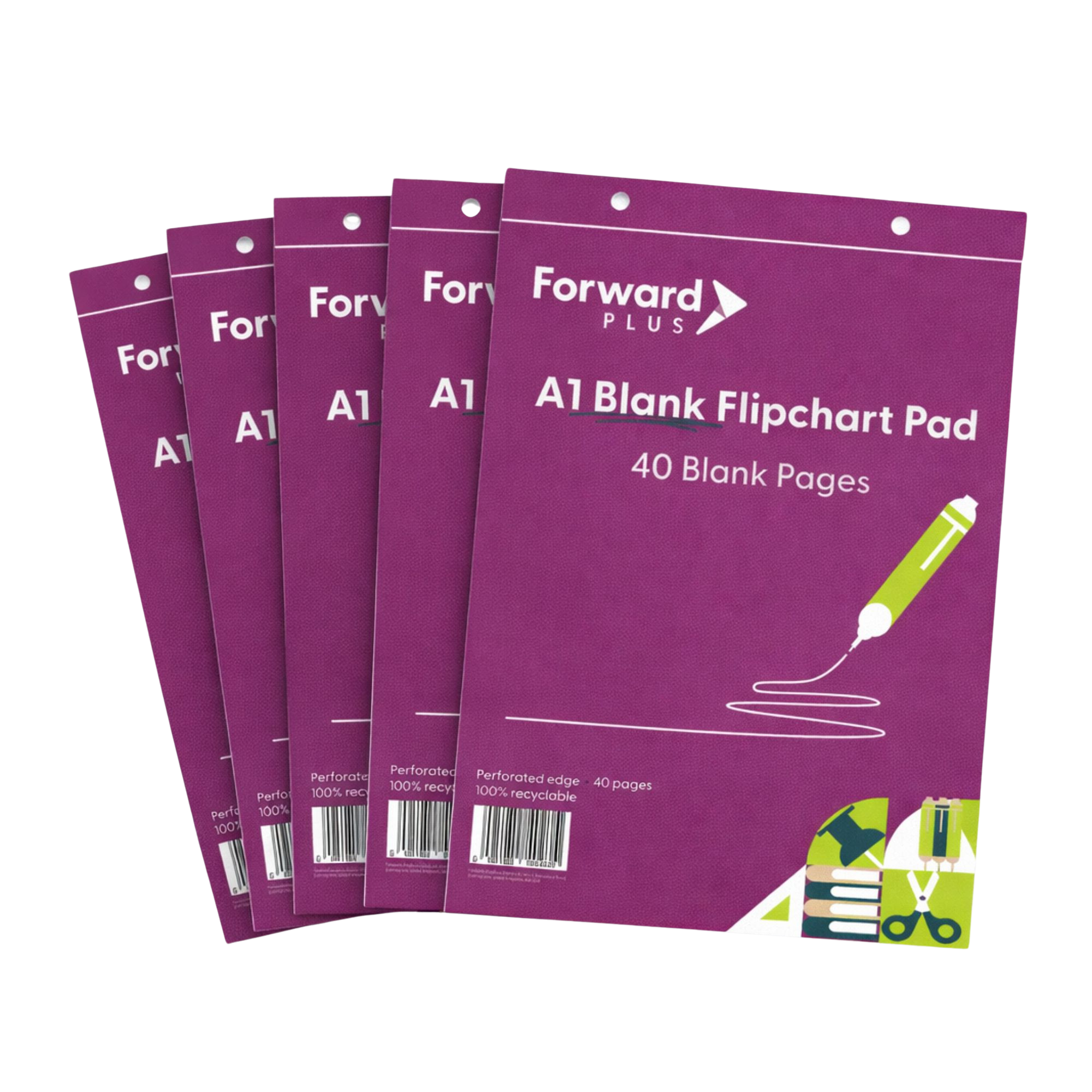 Forward Plus blank flipchart pads